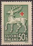 Finland 1941 Coat Of Arms 50 + 5 MK Green Scott B49. Finlandia B49. Uploaded by susofe